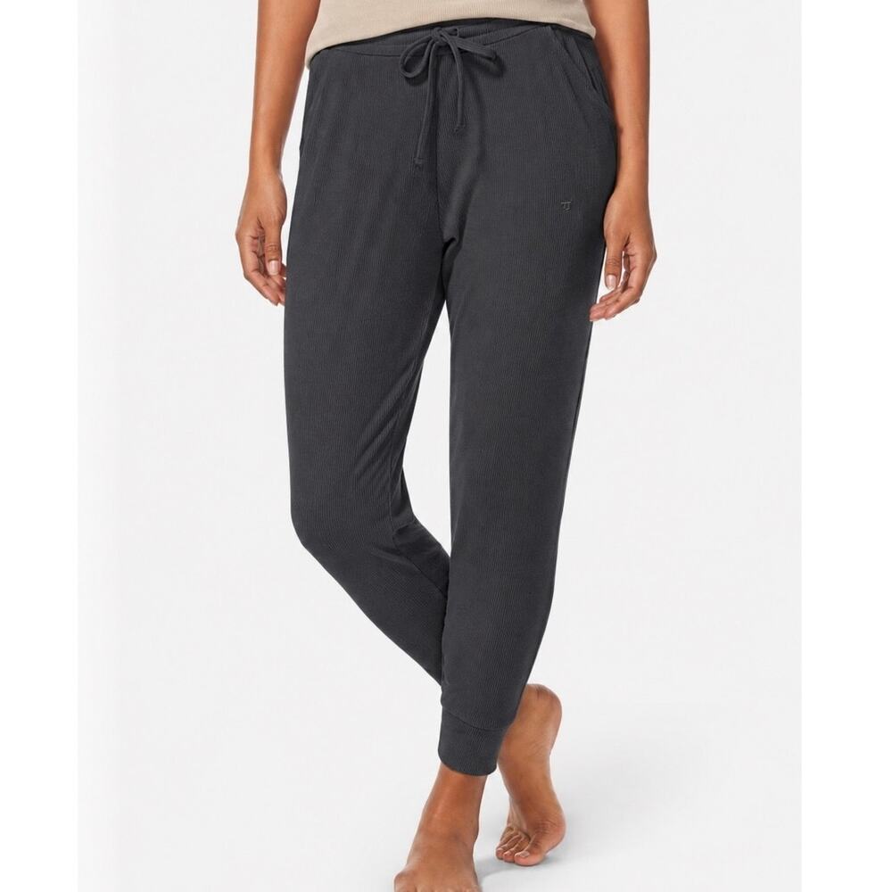 Tommy John Soft Charcoal Gray Brushed Ribbed Lounge Joggers Size Small